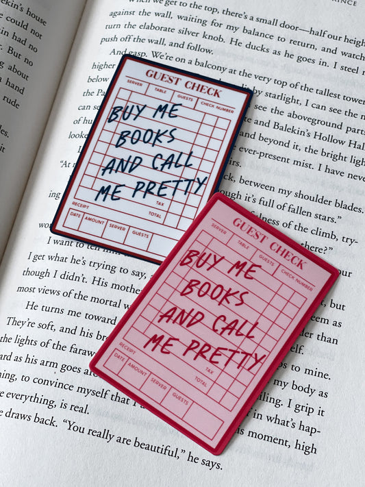 Buy Me Books & Call Me Pretty Guest Check Sticker