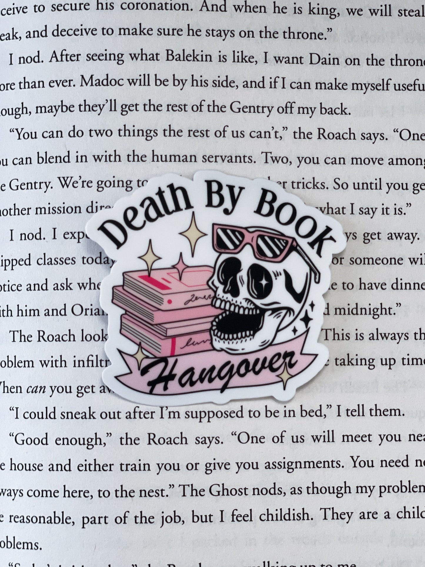 Death By Book Hangover Sticker