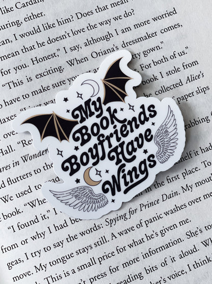 My Book Boyfriends Have Wings Sticker