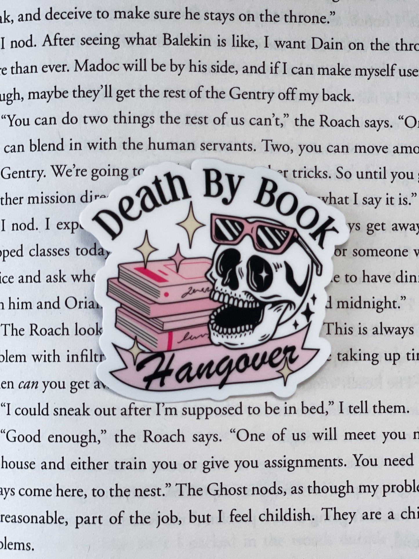 Death By Book Hangover Sticker