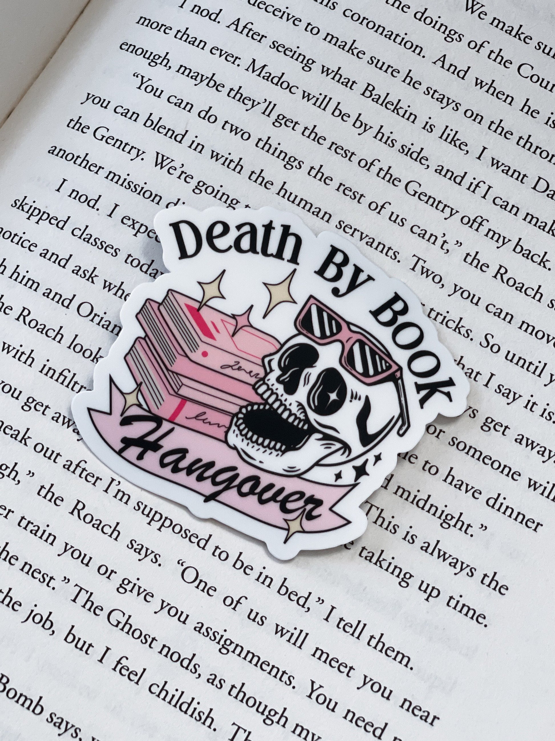 Death By Book Hangover Sticker