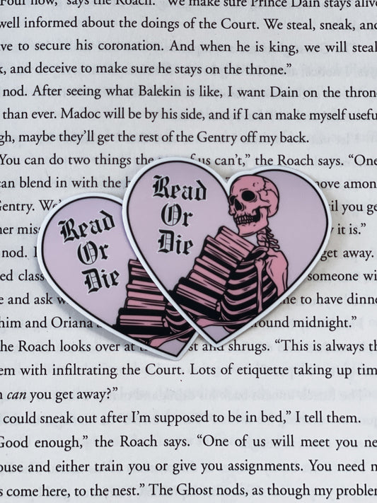 Read Or Die Skeleton Sticker