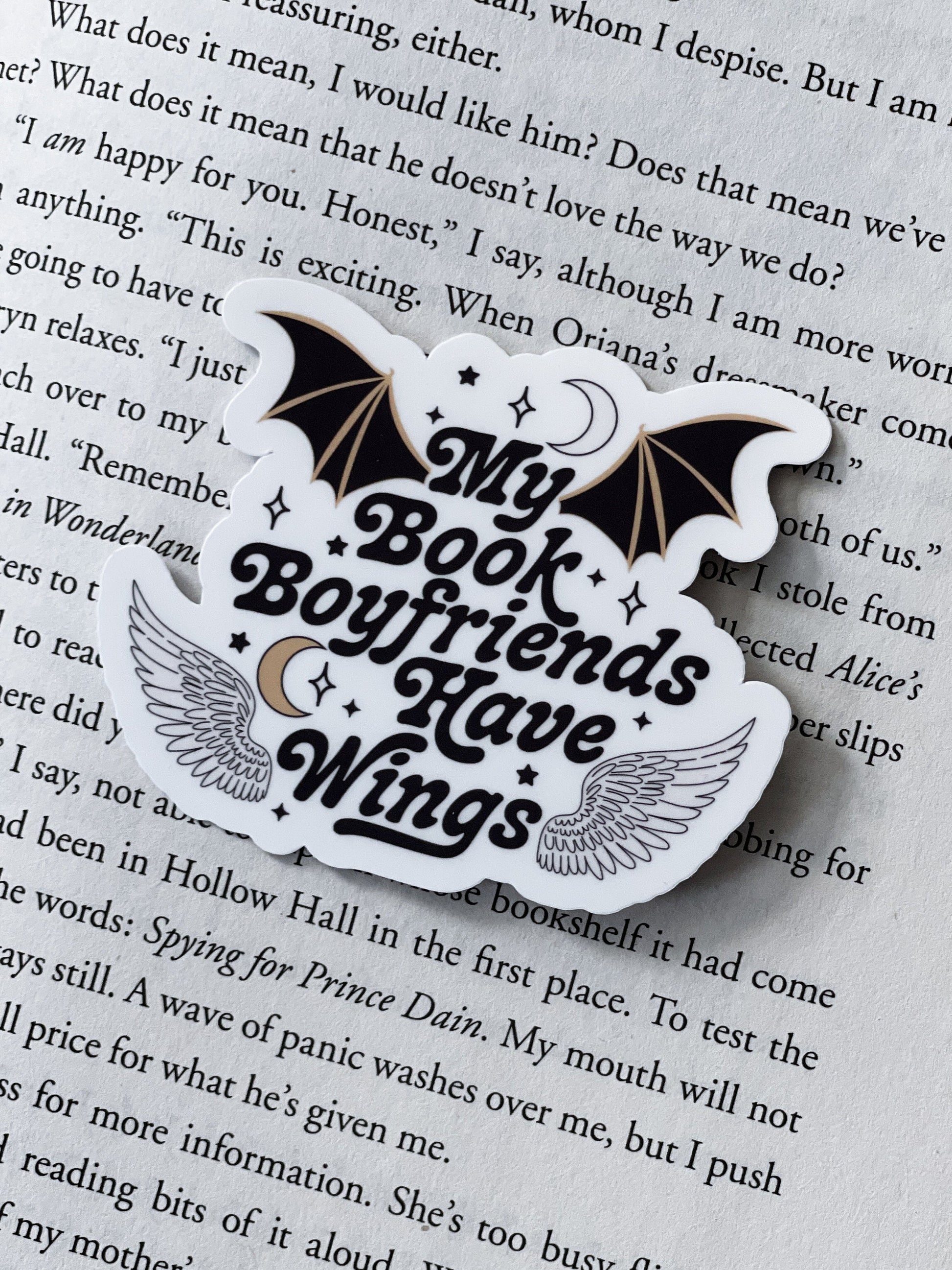 My Book Boyfriends Have Wings Sticker