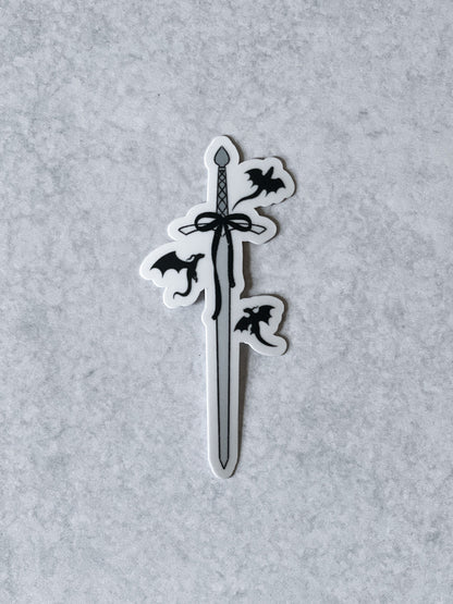 Coquette Sword Sticker, Book Lover Merch, Kindle Sticker, Bookish Stickers, Kindle Accessory, Fantasy Sticker, Dragon sticker, Fantasy Book