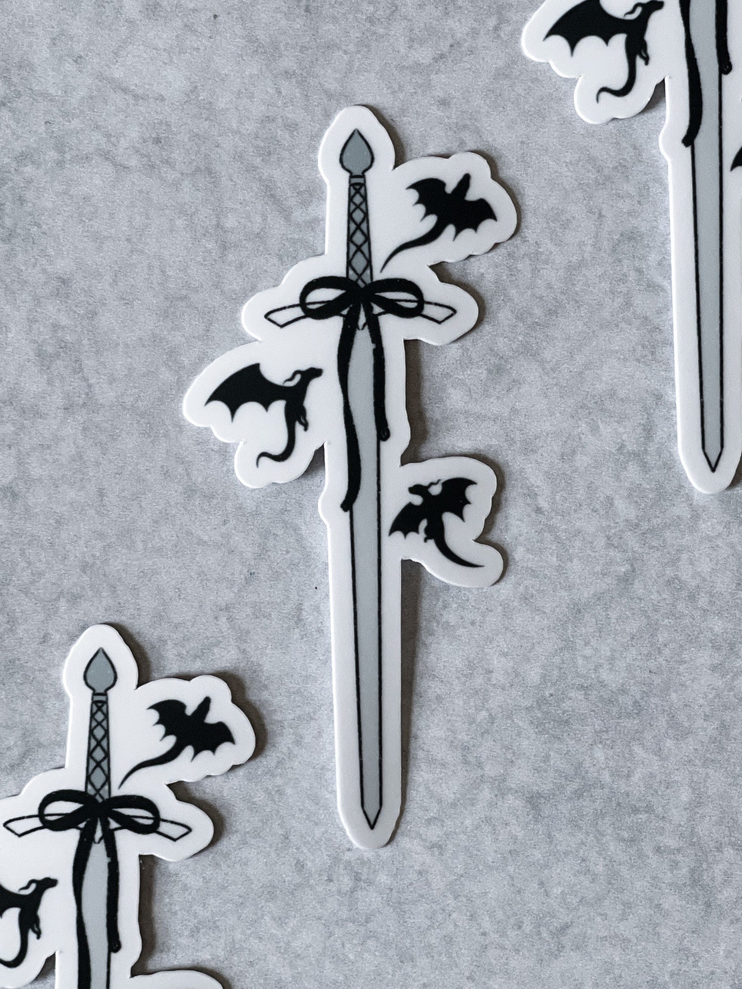 Coquette Sword Sticker, Book Lover Merch, Kindle Sticker, Bookish Stickers, Kindle Accessory, Fantasy Sticker, Dragon sticker, Fantasy Book