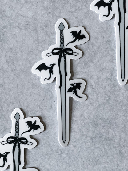 Coquette Sword Sticker, Book Lover Merch, Kindle Sticker, Bookish Stickers, Kindle Accessory, Fantasy Sticker, Dragon sticker, Fantasy Book