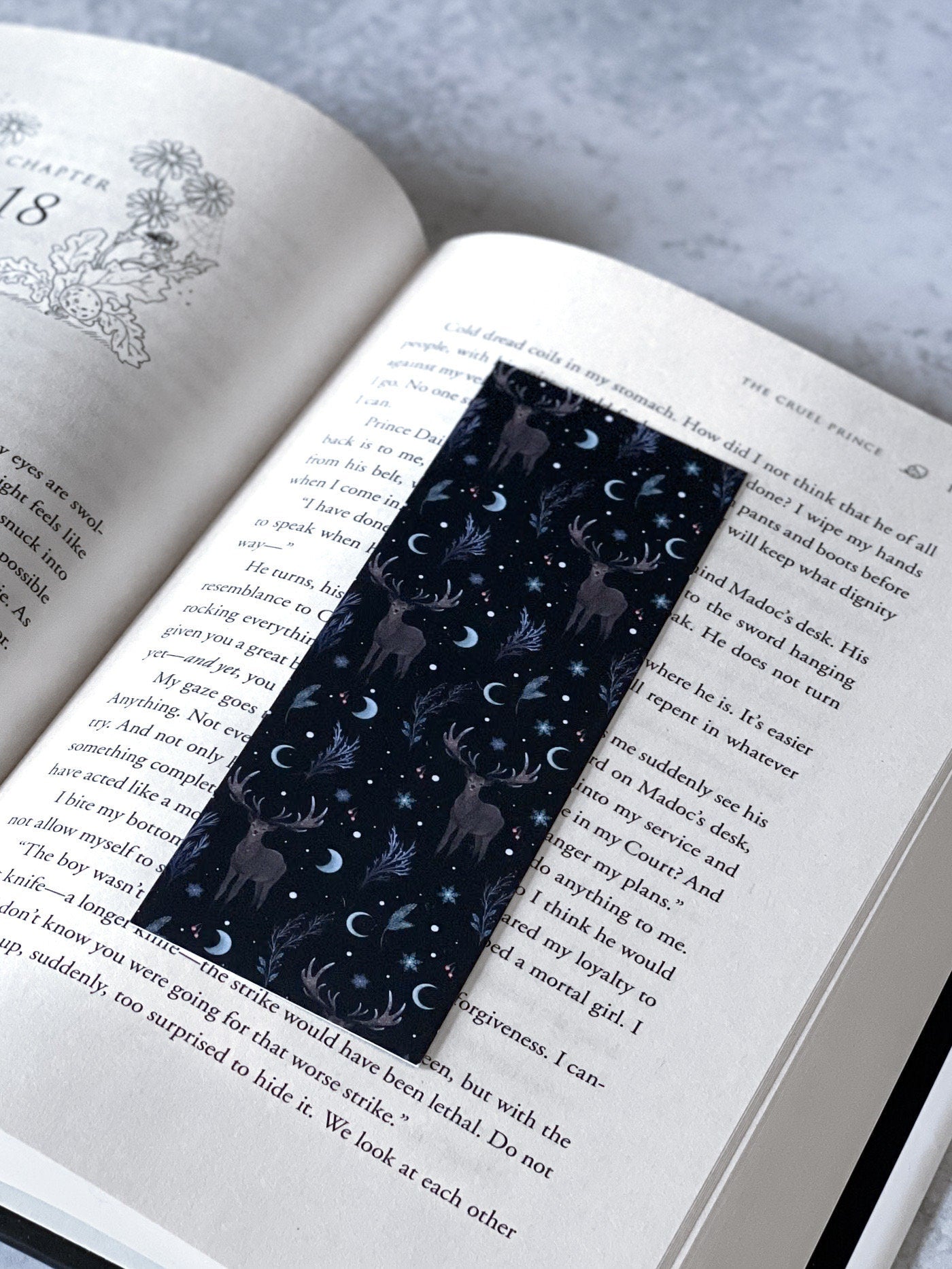 Winter Deer Soft Matte Bookmark, Book Accessory, Book Lover, Aesthetic Bookmark, Winter, Winter Bookmark, Fantasy Reader, Bookish Christmas