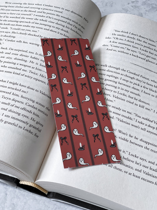 Fall Ghost Soft Matte Bookmark, Book Accessory, Book Lover, Aesthetic Bookmark, Fall, Halloween Bookmarks, Fantasy Reader, Bookish