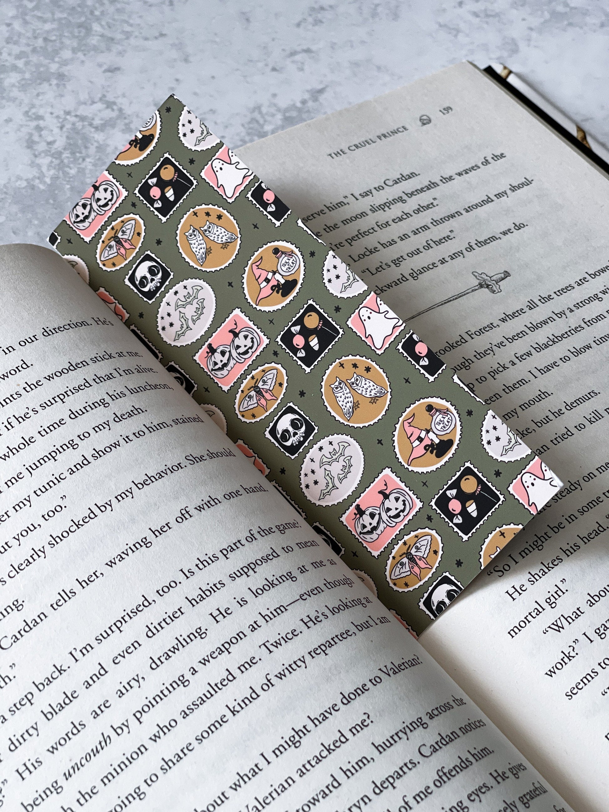 Bats And Skulls Soft Matte Bookmark, Book Accessory, Book Lover, Aesthetic Bookmark, Fall, Halloween Bookmarks, Fantasy Reader, Bookish