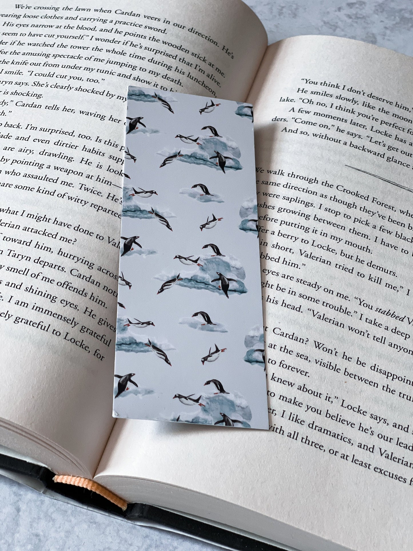 Winter Penguins Soft Matte Bookmark, Book Accessory, Book Lover, Aesthetic Bookmark, Winter, Winter Bookmark, Reader Gift, Bookish