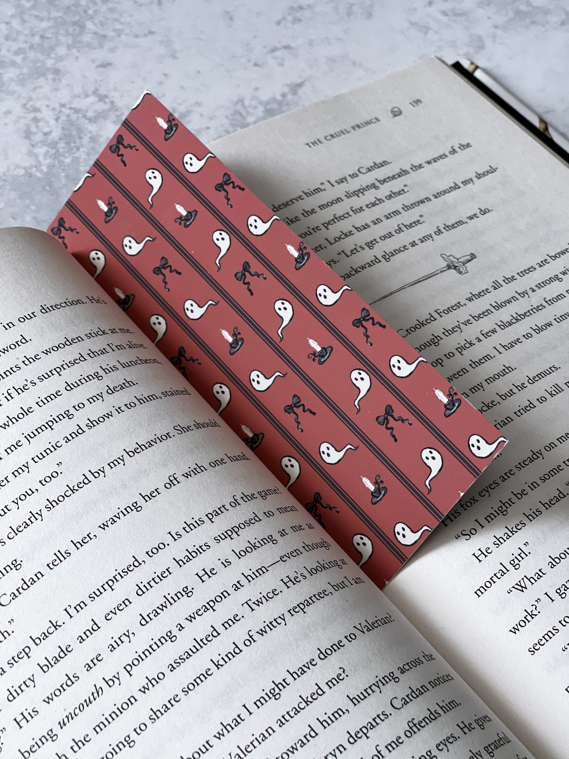 Fall Ghost Soft Matte Bookmark, Book Accessory, Book Lover, Aesthetic Bookmark, Fall, Halloween Bookmarks, Fantasy Reader, Bookish