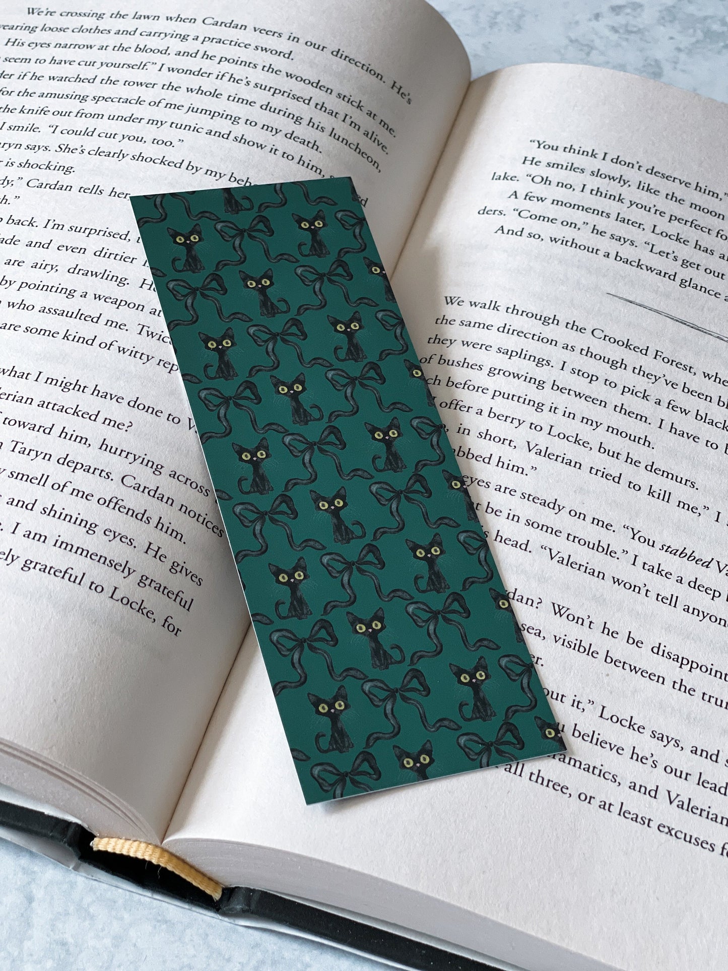 Coquette Black Cat Soft Matte Bookmark, Book Accessory, Book Lover, Aesthetic Bookmark, Fall, Halloween Bookmarks, Fantasy Reader, Bookish