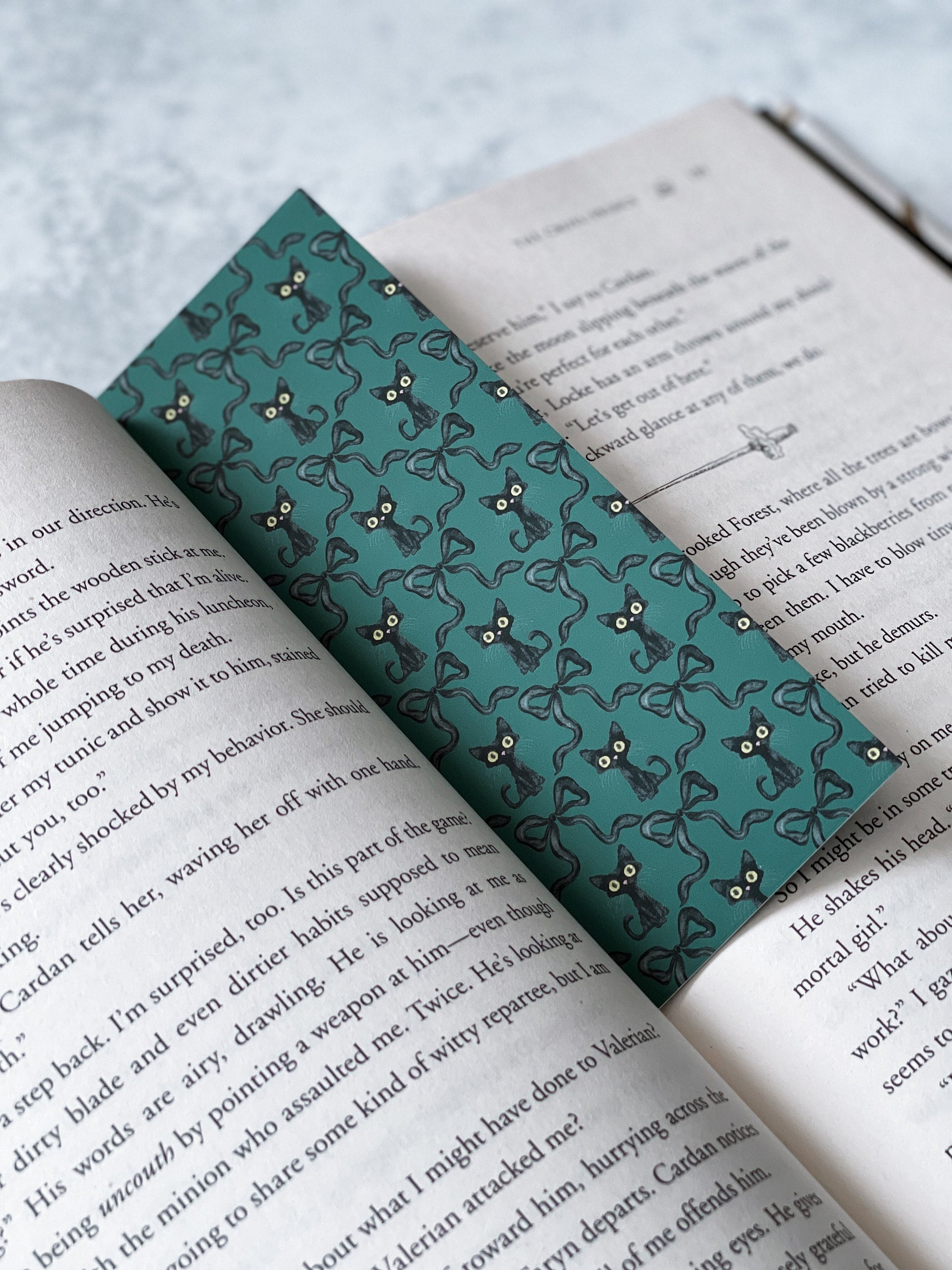 Coquette Black Cat Soft Matte Bookmark, Book Accessory, Book Lover, Aesthetic Bookmark, Fall, Halloween Bookmarks, Fantasy Reader, Bookish