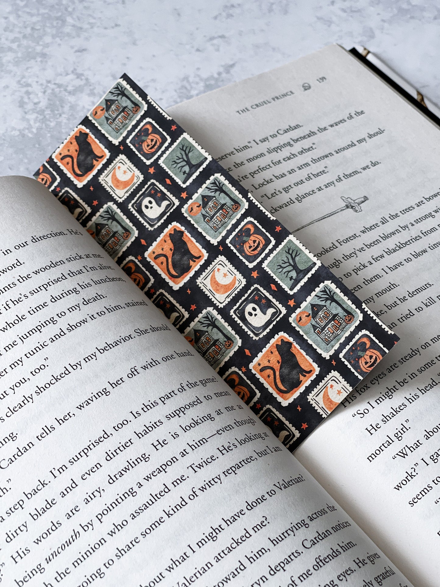 Halloween Stamps Soft Matte Bookmark, Book Accessory, Book Lover, Aesthetic Bookmark, Fall, Halloween Bookmarks, Fantasy Reader, Bookish