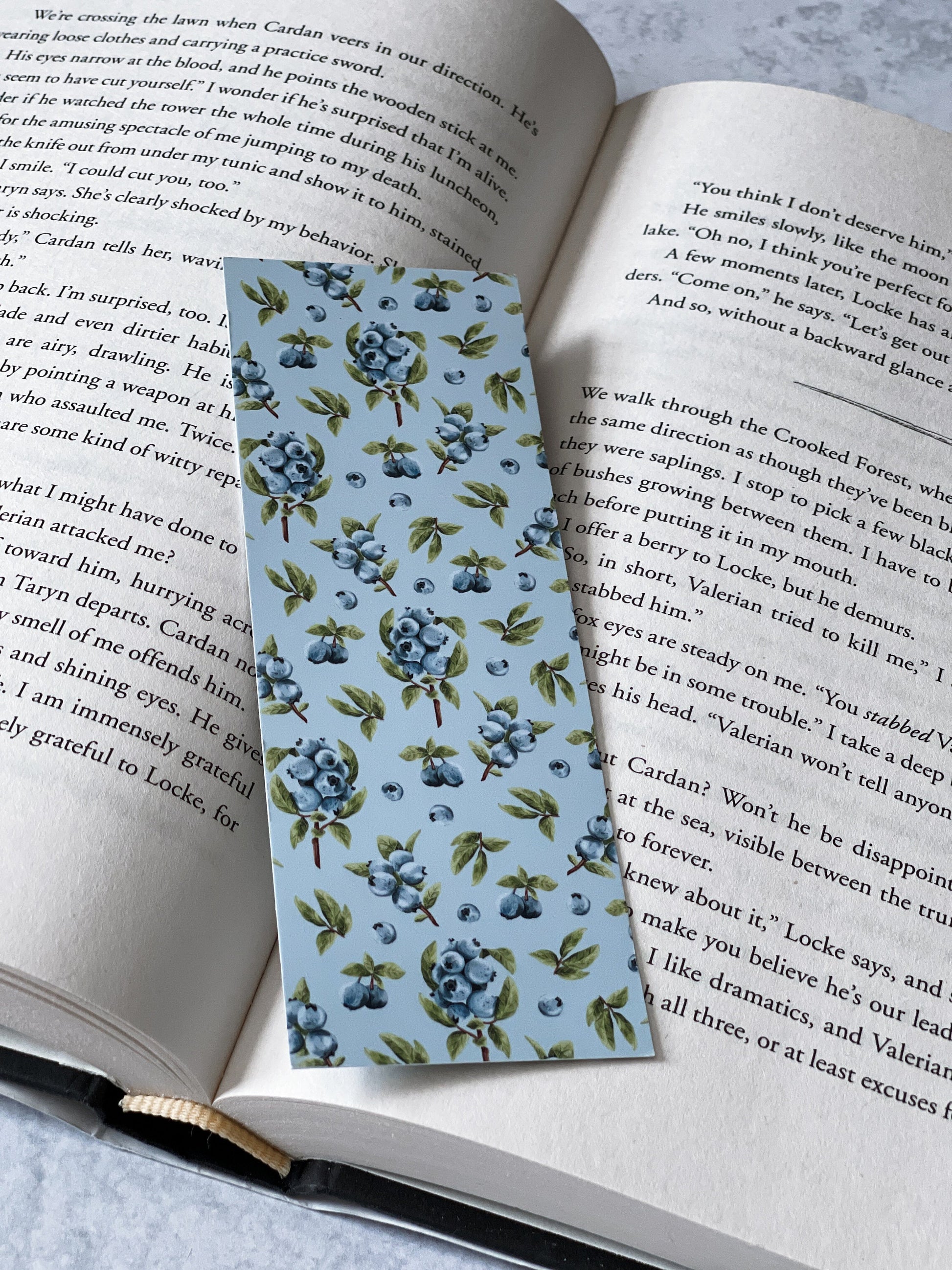 Winter Blueberries Soft Matte Bookmark, Book Accessory, Book Lover, Aesthetic Bookmark, Winter, Winter Bookmark, Reader Gift, Bookish