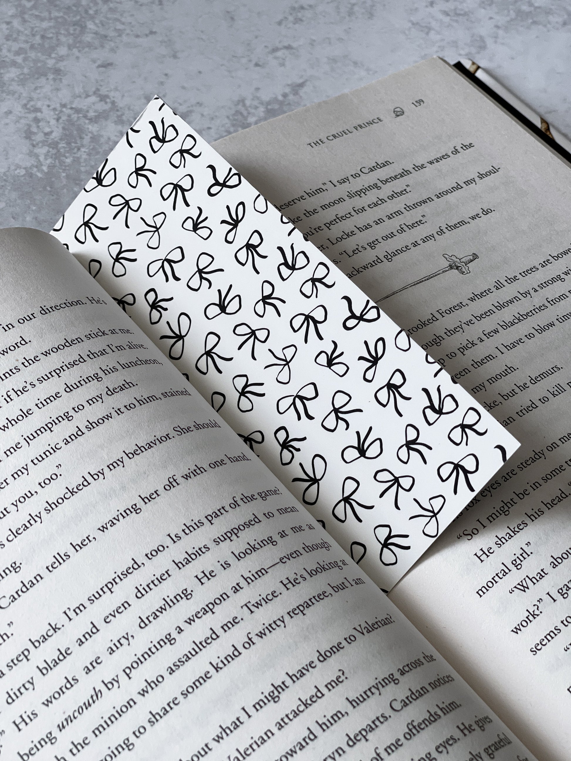 Coquette Black And White Bows Soft Matte Bookmark, Book Accessory, Romantasy Reader, Book Lover, Romance Reader, Aesthetic Bookmark, Bookish