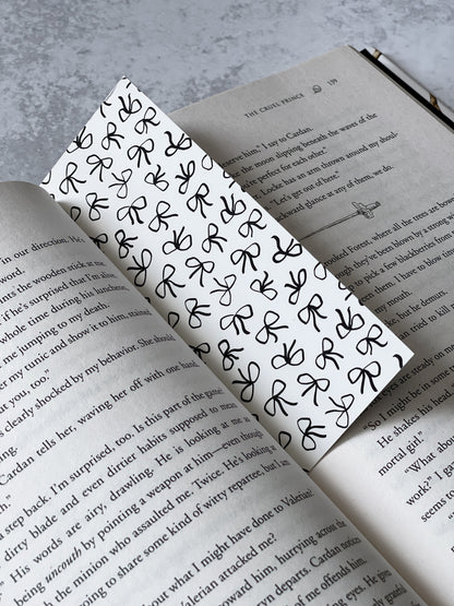 Coquette Black And White Bows Soft Matte Bookmark, Book Accessory, Romantasy Reader, Book Lover, Romance Reader, Aesthetic Bookmark, Bookish