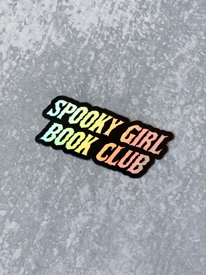 Spooky Girl Book Club Holographic Sticker, Book Lover Merch, Kindle Sticker, Bookish Stickers, Kindle Accessory, Fantasy Sticker, Bookish