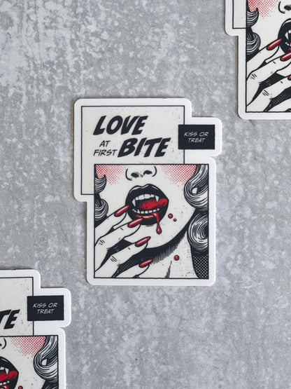 Love At First Bite Vampire Sticker, Book Lover Merch, Kindle Sticker, Bookish Stickers, Kindle Accessory, Fantasy Sticker, Fictional Men