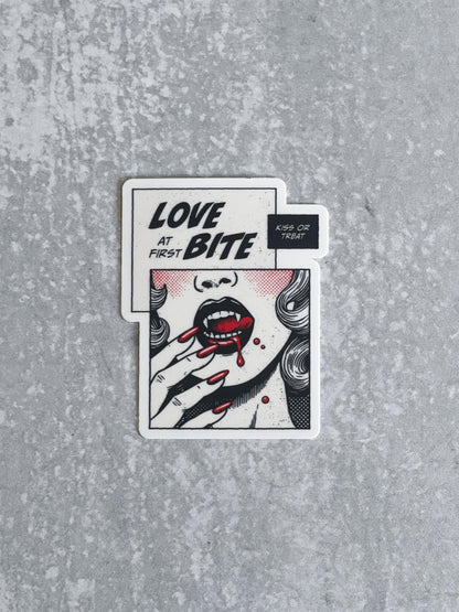 Love At First Bite Vampire Sticker, Book Lover Merch, Kindle Sticker, Bookish Stickers, Kindle Accessory, Fantasy Sticker, Fictional Men