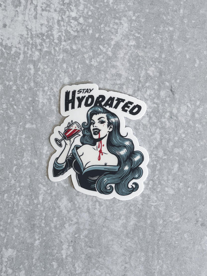 Stay Hydrated Vampire Sticker, Book Lover Merch, Kindle Sticker, Bookish Stickers, Kindle Accessory, Fantasy Sticker, Fictional Men