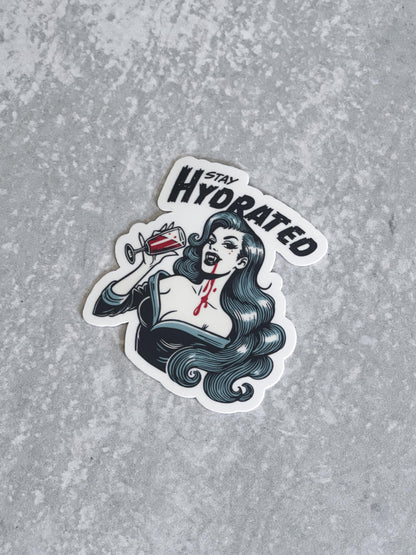 Stay Hydrated Vampire Sticker, Book Lover Merch, Kindle Sticker, Bookish Stickers, Kindle Accessory, Fantasy Sticker, Fictional Men