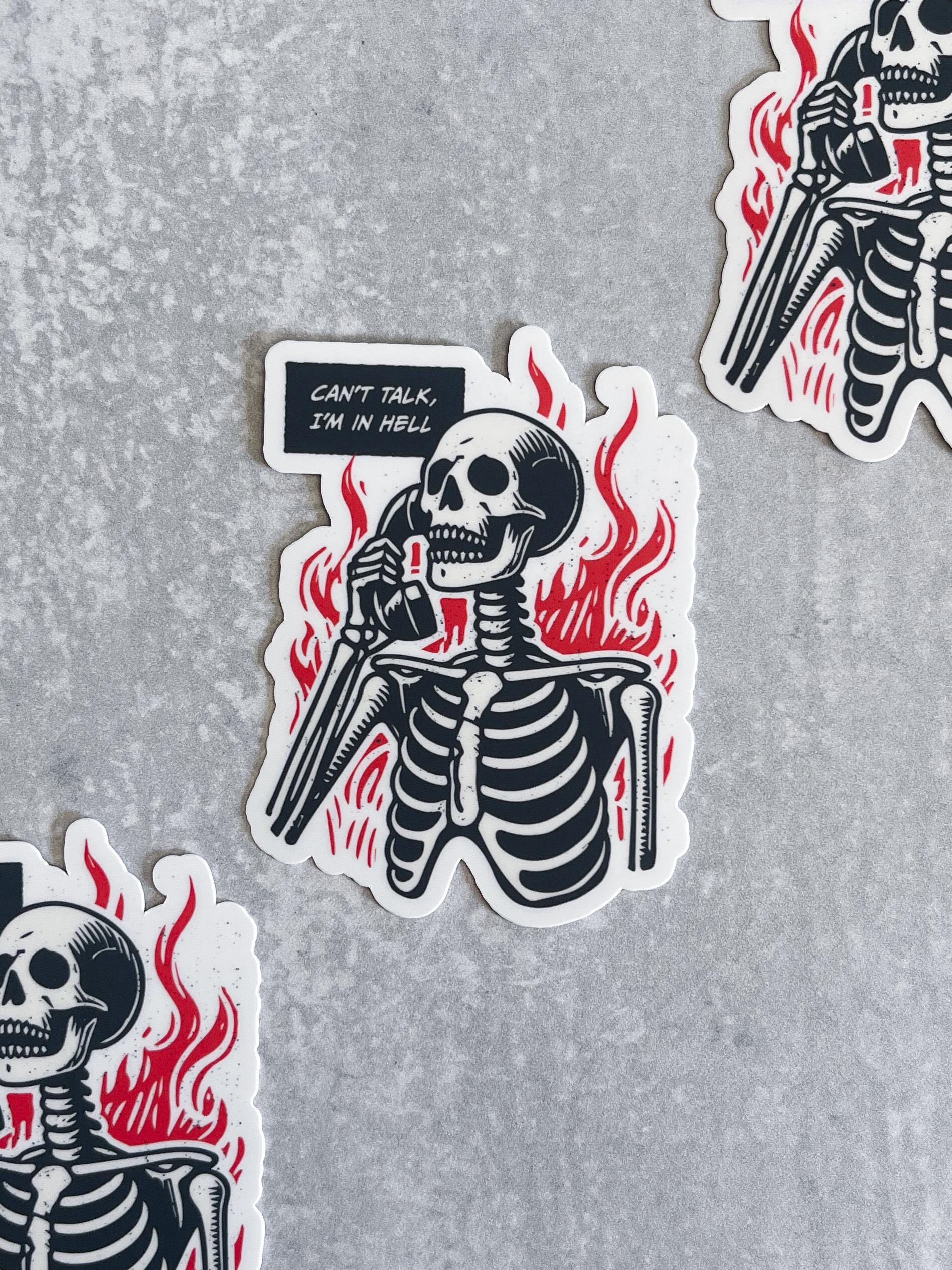 I’m In Hell Skeleton Sticker, Book Lover Merch, Kindle Sticker, Bookish Stickers, Kindle Accessory, Fantasy Sticker, Fictional Men