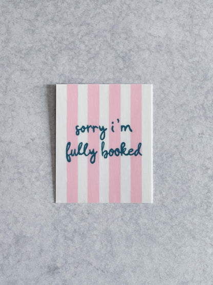 Sorry I’m Fully Booked Coquette Sticker, Book Lover Merch, Kindle Sticker, Bookish Stickers, Kindle Accessory, Romance Sticker, Fiction