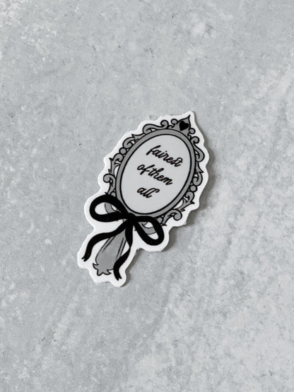 Fairest Of Them All Coquette Sticker, Book Lover Merch, Kindle Sticker, Bookish Stickers, Kindle Accessory, Fantasy Sticker, Bookworm Gifts