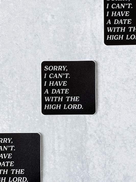 Date With The High Lord Sticker, Kindle Sticker, Bookish Sticker, Book Sticker, Gift For Bookworms, Book Lover, ACOMAF, Sarah J Maas, Smut