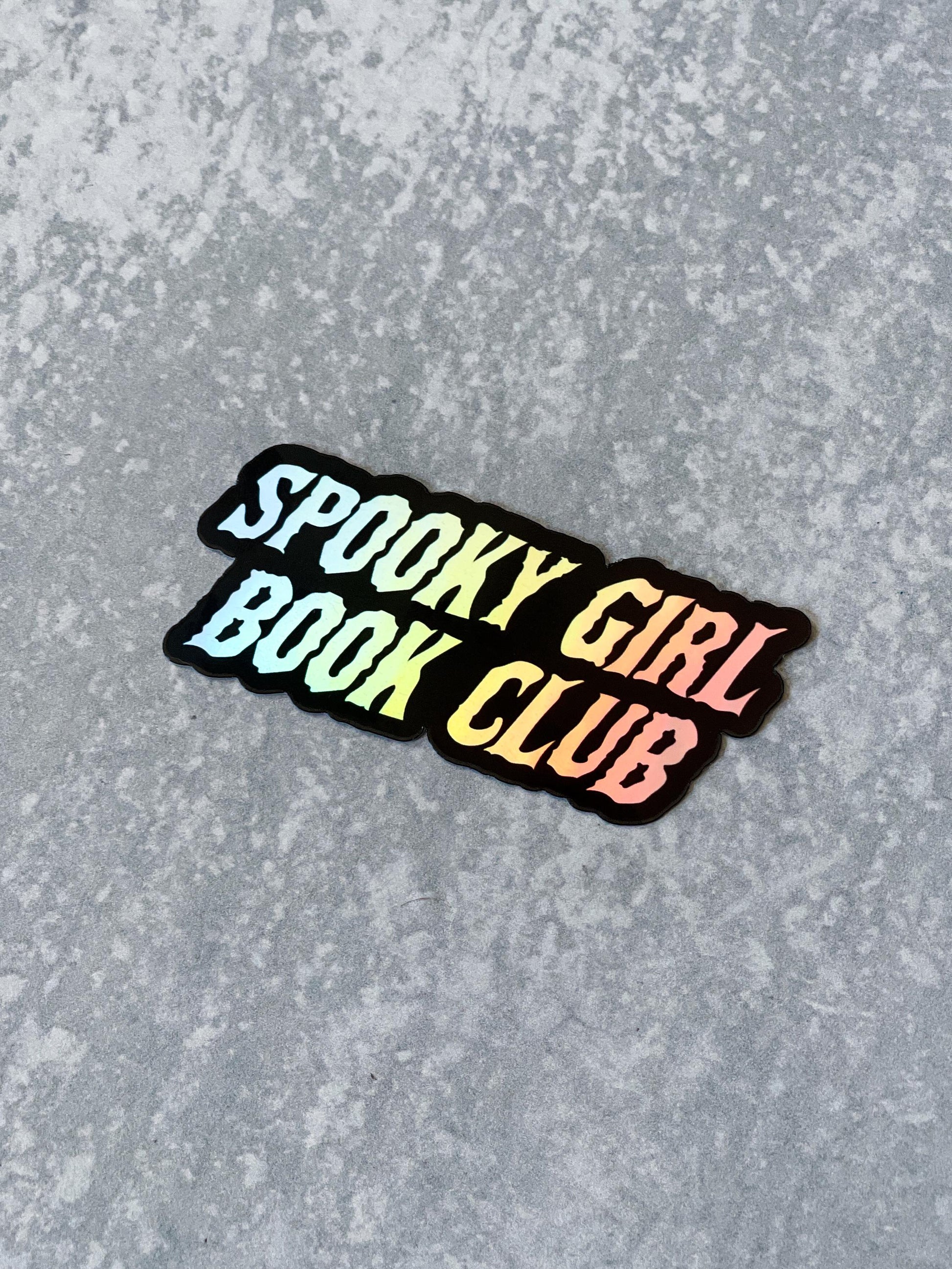 Spooky Girl Book Club Holographic Sticker, Book Lover Merch, Kindle Sticker, Bookish Stickers, Kindle Accessory, Fantasy Sticker, Bookish