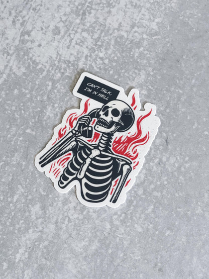 I’m In Hell Skeleton Sticker, Book Lover Merch, Kindle Sticker, Bookish Stickers, Kindle Accessory, Fantasy Sticker, Fictional Men