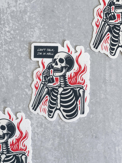 I’m In Hell Skeleton Sticker, Book Lover Merch, Kindle Sticker, Bookish Stickers, Kindle Accessory, Fantasy Sticker, Fictional Men