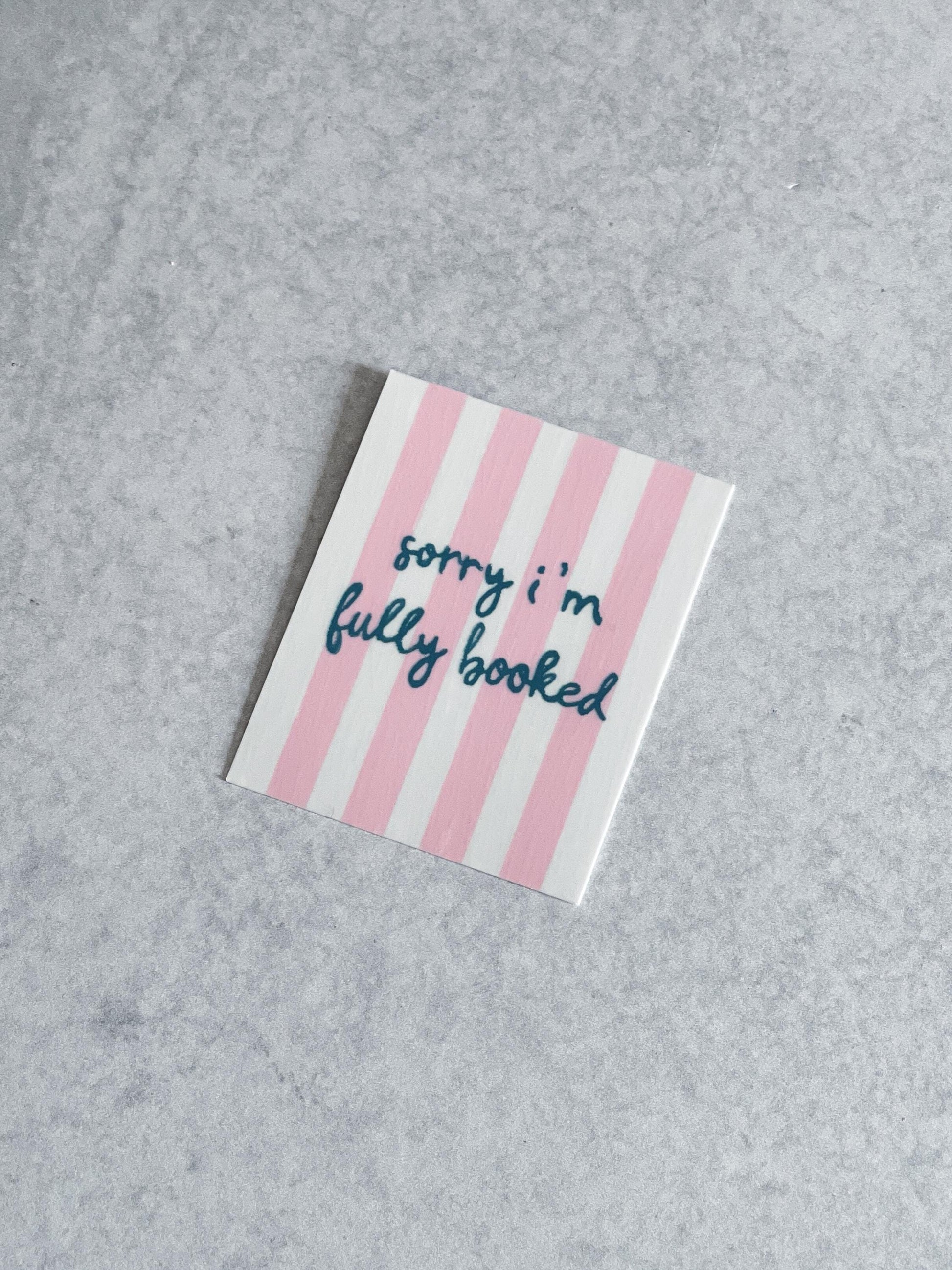 Sorry I’m Fully Booked Coquette Sticker, Book Lover Merch, Kindle Sticker, Bookish Stickers, Kindle Accessory, Romance Sticker, Fiction