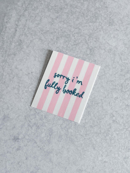 Sorry I’m Fully Booked Coquette Sticker, Book Lover Merch, Kindle Sticker, Bookish Stickers, Kindle Accessory, Romance Sticker, Fiction